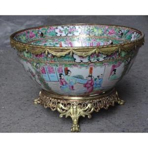 China Porcelain Canton Cup Bronze Mount 19th