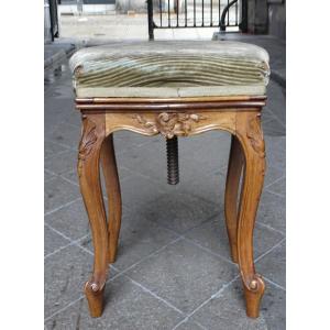 Walnut Piano Stool Late 19th