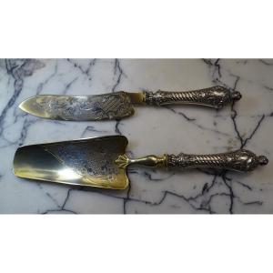 Silver-plated Knife And Pie Server 