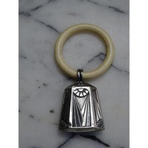 Art Deco Silver Rattle