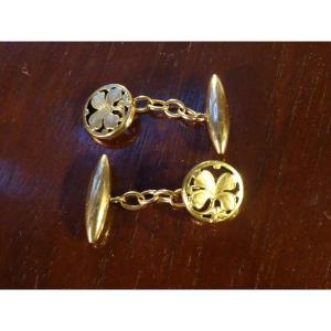Pair Of Art Nouveau Clover Decorated Cufflinks