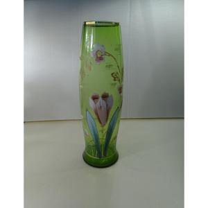 Enamelled Glass Vase "crocus"