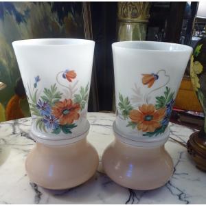 Pair Of Opaline Vases 
