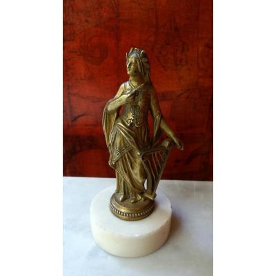 Subject Muse With A Harp In Bronze Middle 19th