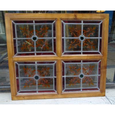 4 Small Stained Glass Late 19th