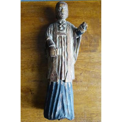 Curé d'Ars Fir Statue Early 20th