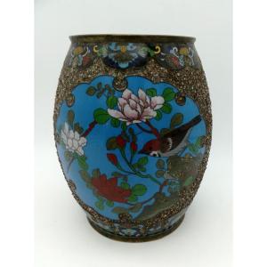 Cloisonne Vase Bird Japan Period 1900