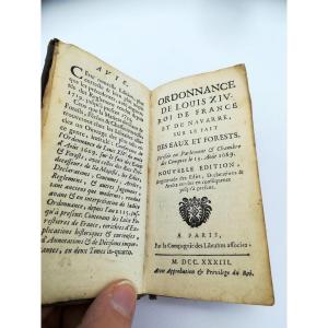 Ordinance Of Louis XIV On Waters And Forests Paris 1733