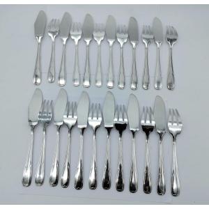 Fish Service In Silver Metal Years 50/60