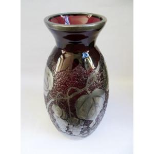 Vase With Wine Decor Signed d'Argyl
