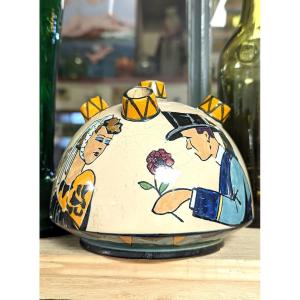 Earthenware Flowerpot From Quimper-henriot-sevellec
