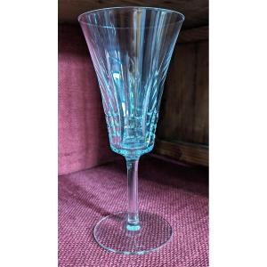 12 Champagne Flutes, Cut Crystal