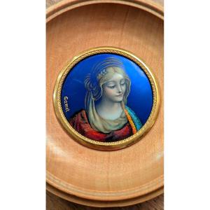 Delicate Enamelled Miniature, Signed Gamet - Young Woman