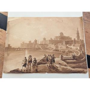 Watercolor Signed J. Latour, 1842-avignon