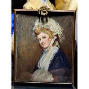 Miniature After Georges Romney-mrs Robinson