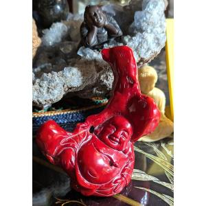 Buddha Carved From A Bamboo Coral Branch