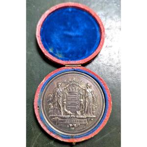 Table Medal, In Solid Silver, 1882 - Avignon Exhibition - Paris Mint