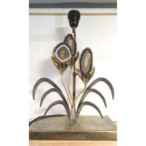 Table Lamp, Attributed To Willy Daro - Bronze And Agate - Design 70