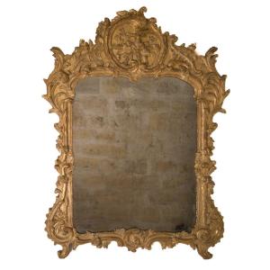 Louis XV Period Golden Wood Mirror