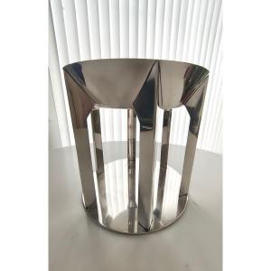 Emilio Ambasz Modernist Centerpiece Circa 1990 In Silver-plated Metal