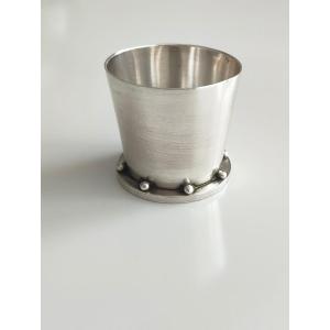 Jean E. Puiforcat, Modernist Egg Cup In Solid Silver, Minerve 