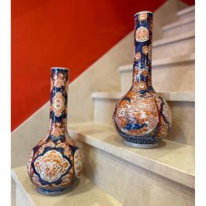 Pair Of Imari Vases - Japan Nineteenth