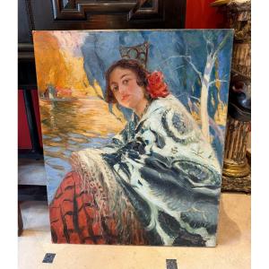Orientalist Painting - Young Oriental Woman - Constant Louche