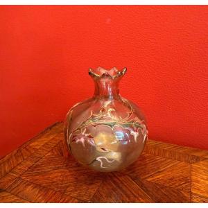 Gallé Crystal Vase With Thistles 