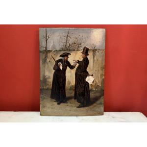 Leo Hermann (1853-1927), At The End Of Arguments, Oil On Wood, 1875