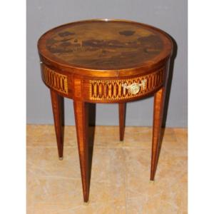 Louis XVI Style Hot Water Bottle Table In Marquetry Around 1900