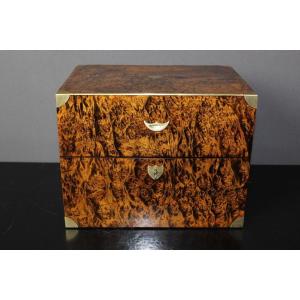 Louis Philippe XIX Period Loupe Liqueur Cellar