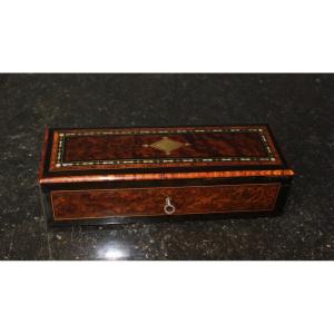 Napoleon III Period Jewelry Box In Marquetry Late 19th Century