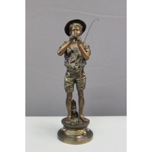 Bronze By Lavergne Representing A Fisherman Around 1900