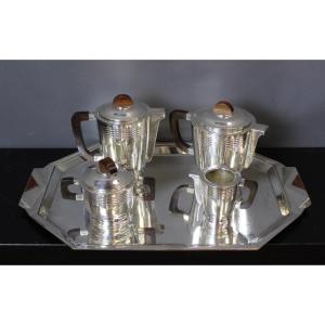 Coffee And Tea Service In Silver Metal Circa 1930