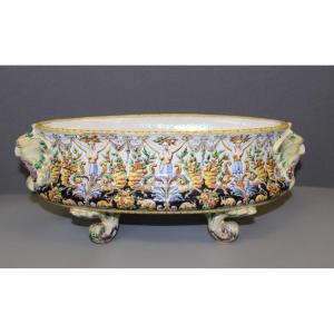 Blois Earthenware Planter By J. Tortat Late 19th Century