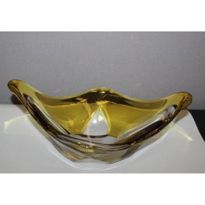 Yellow And Clear Crystal Cup Circa 1960