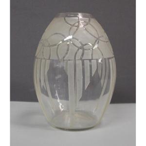 Art Deco Vase With Geometric Decor By Georges Chevalier