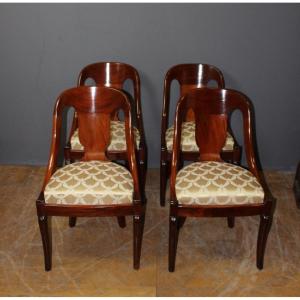 Set Of Four 19th Century Mahogany Gondola Chairs