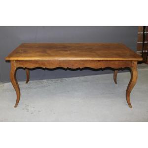 Louis XV Style Table In Walnut, Late 19th Century