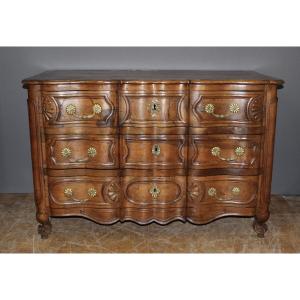 Provençal Crossbow Chest Of Drawers In Walnut 18th Century 