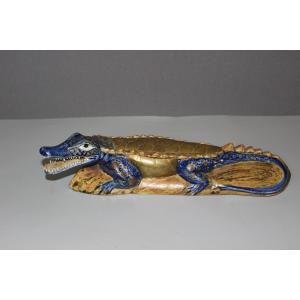 Ceramic And Brass Crocodile XX
