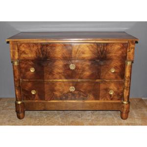 Empire Walnut Chest Of Drawers, Late 19th Century
