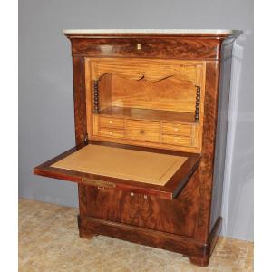 Charles X Secretary In Mahogany And Maple, Early 19th Century
