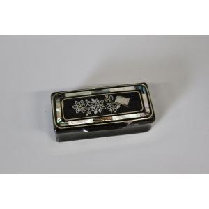 Snuffbox In Horn And Inlay, Late 19th Century