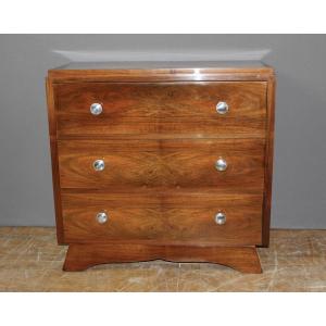Art Deco Period Walnut Chest Of Drawers Circa 1930