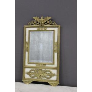 Empire Mirror In Bronze And Marble, Early 19th Century