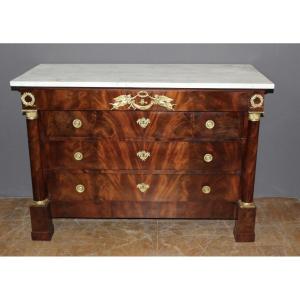 Empire-style Mahogany Chest Of Drawers, Early 19th Century