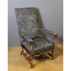 Louis XIV Armchair In Walnut, 18th Century
