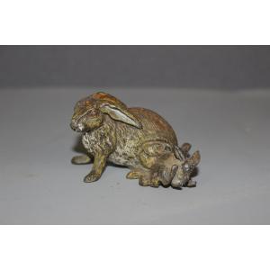 Vienna Spelter Figure Of A Rabbit, Circa 1900