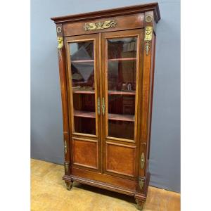 Small Empire-style Walnut Bookcase, Circa 1930